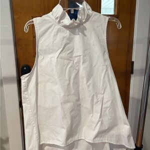 Mazik White Sleeveless Ruffled Blouse